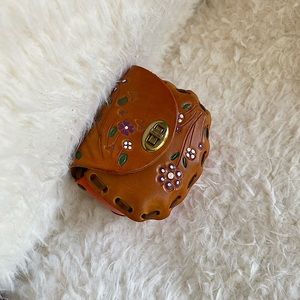 🥑100% LEATHER HANDMADE MINI BAG Mexico in orange/brown